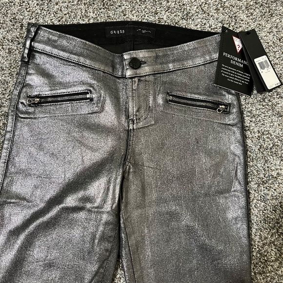 Guess Jeans Los Angeles Silver Denim; Women's size 26, new with tags - Picture 2 of 16